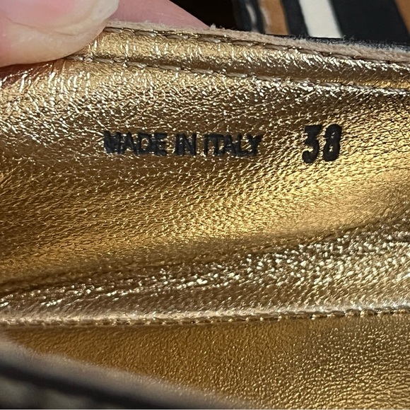 Prada Calzature Donna Tabacco/Arancio Striped Slip On Logo Espadrille Sz 38 NIB - Picture 14 of 16